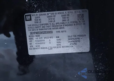 2016 Cadillac Srx Luxury Collection from USA, damaged, VIN 3GYFNEE3XGS530033